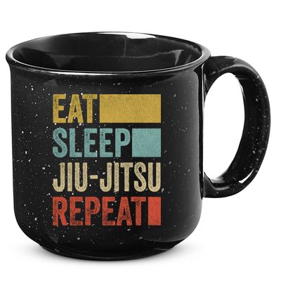Funny Eat Sleep Jiu-Jitsu Repeat Gift 15oz Campfire Ceramic Mug