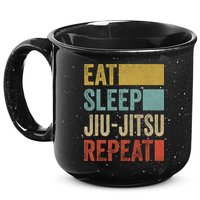 Funny Eat Sleep Jiu-Jitsu Repeat Gift 15oz Campfire Ceramic Mug