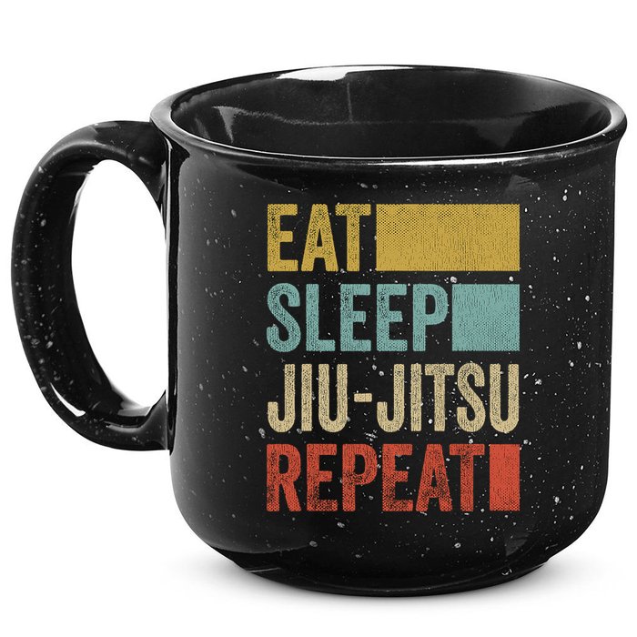 Funny Eat Sleep Jiu-Jitsu Repeat Gift 15oz Campfire Ceramic Mug