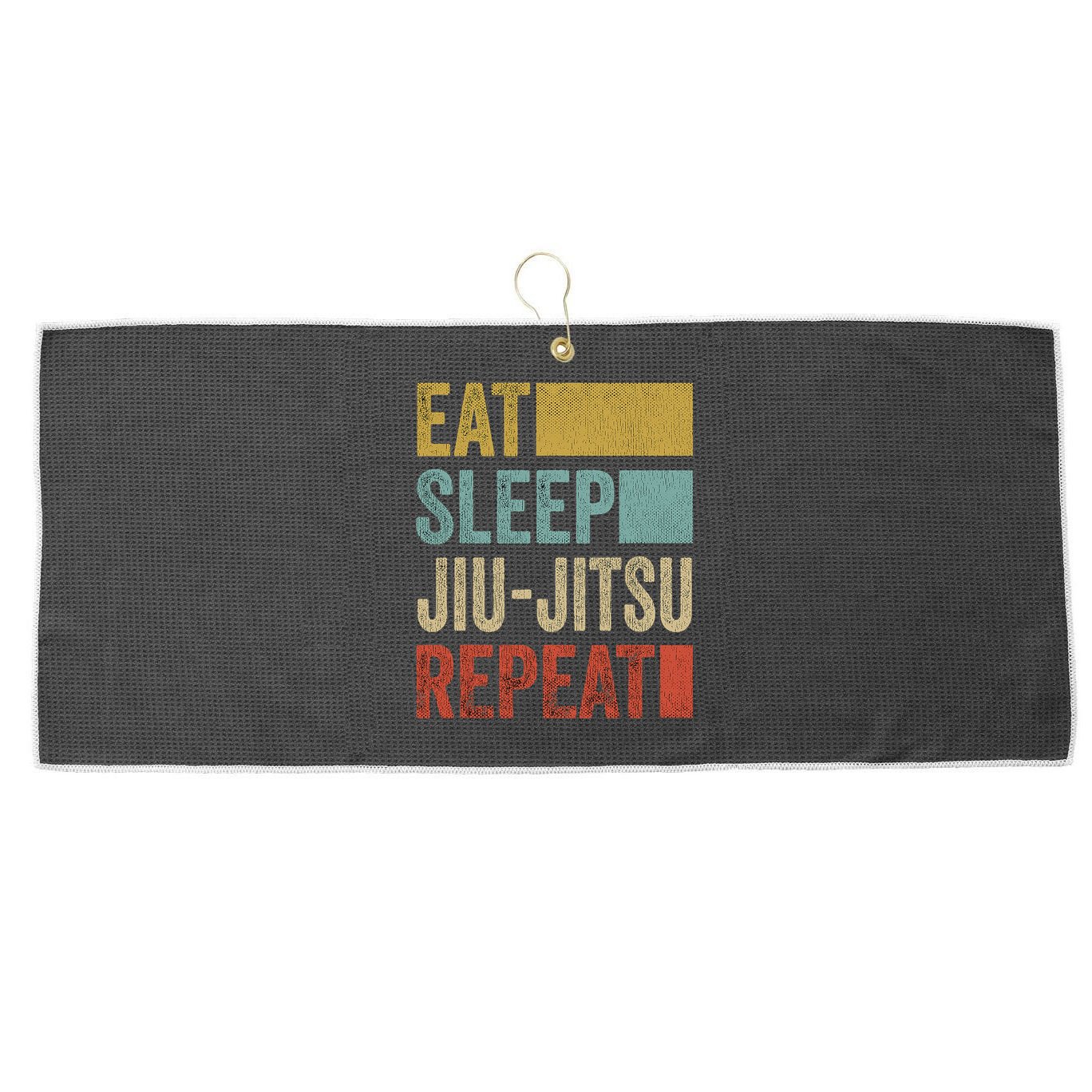Funny Eat Sleep Jiu-Jitsu Repeat Gift Large Microfiber Waffle Golf Towel
