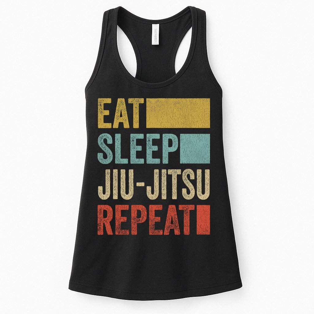 Funny Eat Sleep Jiu-Jitsu Repeat Gift Womens Tank Top