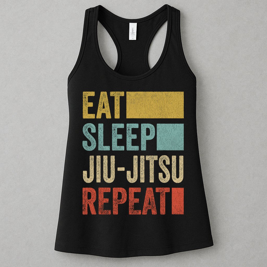 Funny Eat Sleep Jiu-Jitsu Repeat Gift Womens Tank Top