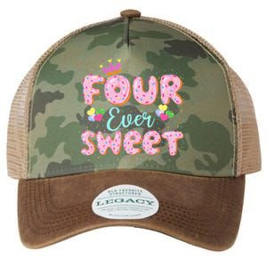 Four Ever Sweet Donuts 4th Birthday 4 Yrs Old 2019 Legacy Tie Dye Trucker Hat