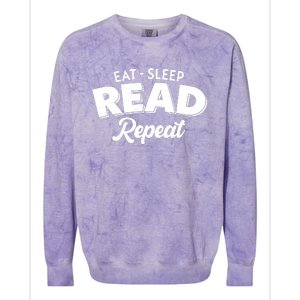 Funny Eat Sleep Read Repeat Book Lover Colorblast Crewneck Sweatshirt