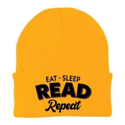 Funny Eat Sleep Read Repeat Book Lover Knit Cap Winter Beanie