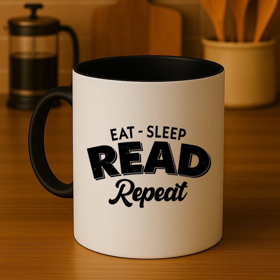 Funny Eat Sleep Read Repeat Book Lover Mug