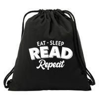 Funny Eat Sleep Read Repeat Book Lover Drawstring Bag