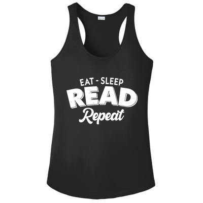 Funny Eat Sleep Read Repeat Book Lover Ladies PosiCharge Competitor Racerback Tank