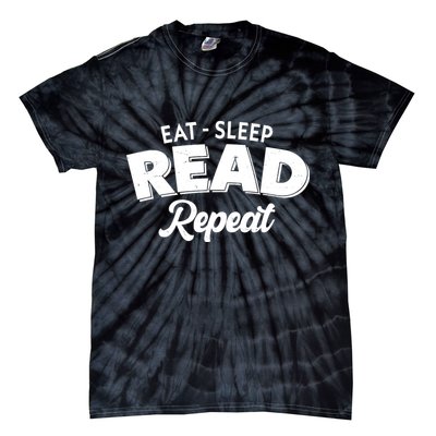 Funny Eat Sleep Read Repeat Book Lover Tie-Dye T-Shirt