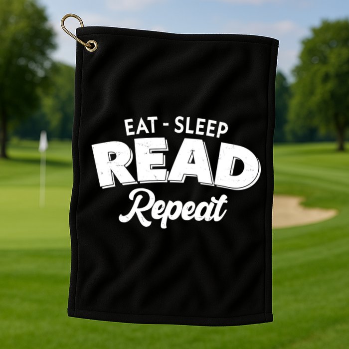 Funny Eat Sleep Read Repeat Book Lover Golf Towel