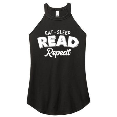 Funny Eat Sleep Read Repeat Book Lover Women's Perfect Tri Rocker Tank