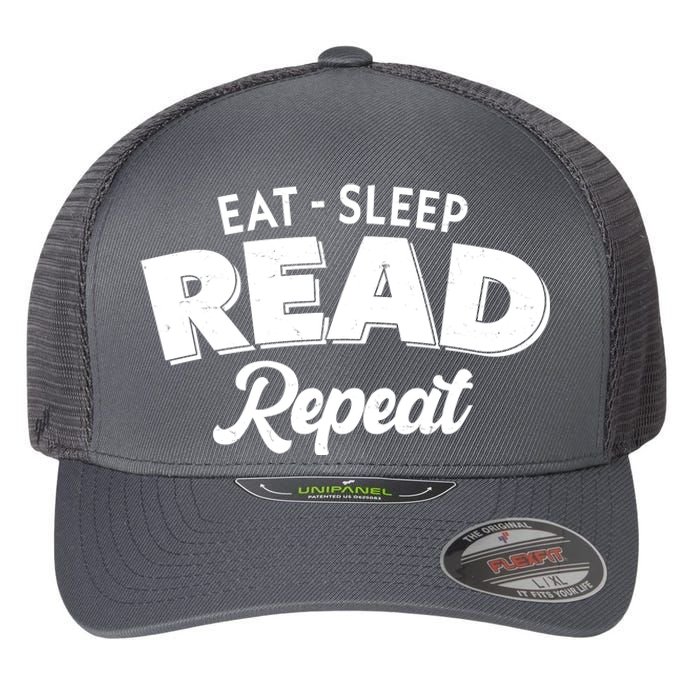 Funny Eat Sleep Read Repeat Book Lover Flexfit Unipanel Trucker Cap