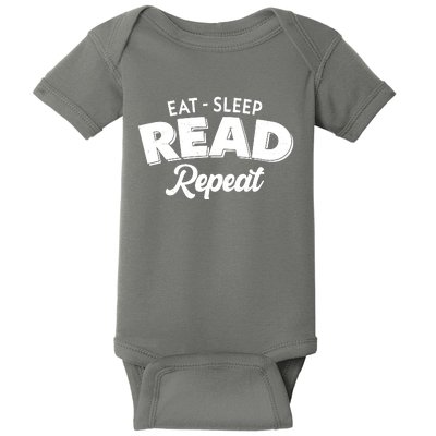 Funny Eat Sleep Read Repeat Book Lover Baby Bodysuit