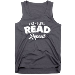 Funny Eat Sleep Read Repeat Book Lover Tank Top