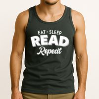 Funny Eat Sleep Read Repeat Book Lover Tank Top