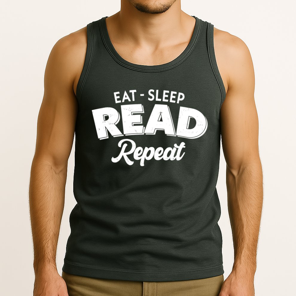 Funny Eat Sleep Read Repeat Book Lover Tank Top