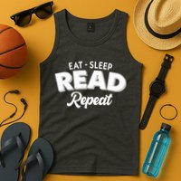 Funny Eat Sleep Read Repeat Book Lover Tank Top