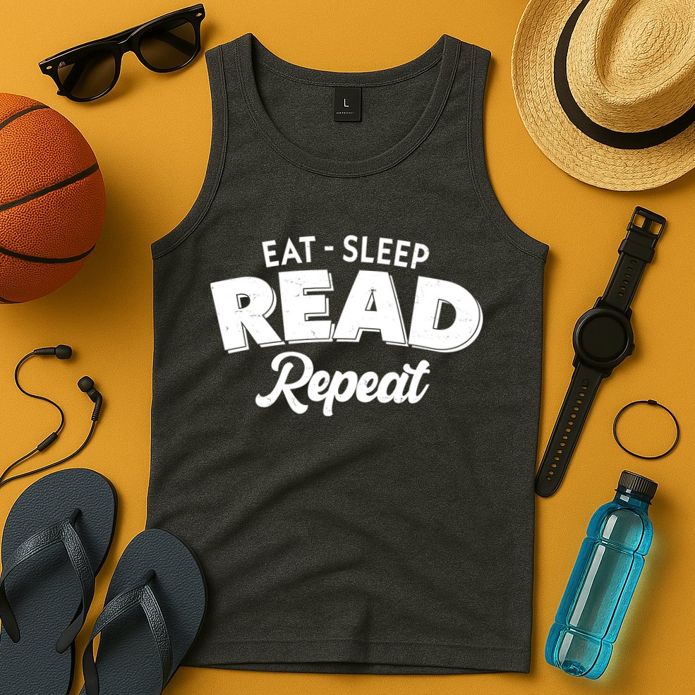 Funny Eat Sleep Read Repeat Book Lover Tank Top