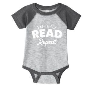 Funny Eat Sleep Read Repeat Book Lover Infant Baby Jersey Bodysuit