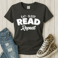 Funny Eat Sleep Read Repeat Book Lover Womens T-Shirt
