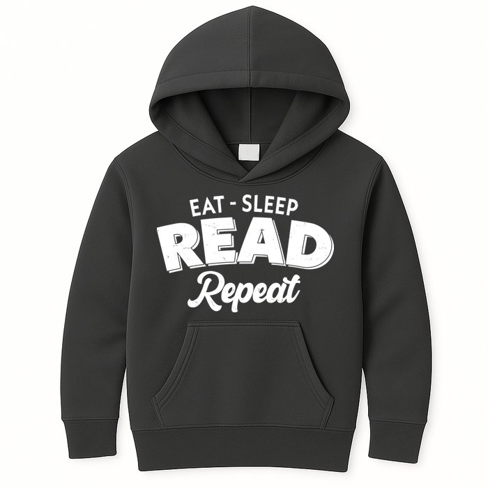 Funny Eat Sleep Read Repeat Book Lover Kids Hoodie