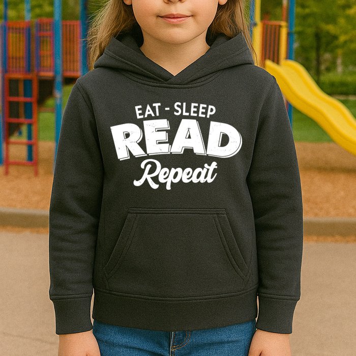 Funny Eat Sleep Read Repeat Book Lover Kids Hoodie