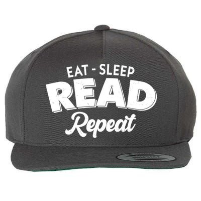 Funny Eat Sleep Read Repeat Book Lover Wool Snapback Cap