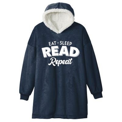 Funny Eat Sleep Read Repeat Book Lover Hooded Wearable Blanket