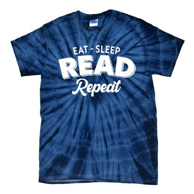 Funny Eat Sleep Read Repeat Book Lover Tie-Dye T-Shirt