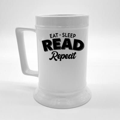 Funny Eat Sleep Read Repeat Book Lover Beer Stein