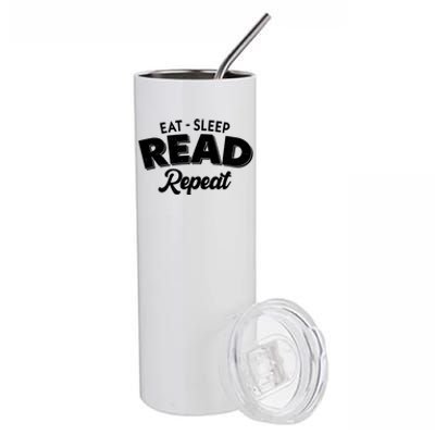 Funny Eat Sleep Read Repeat Book Lover Stainless Steel Tumbler