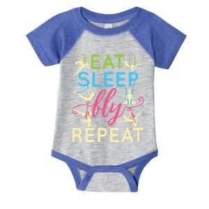 Funny Eat Sleep Fly Repeat Aerial Yoga Silks Gift Funny Gift Infant Baby Jersey Bodysuit