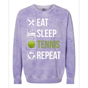 Funny Eat Sleep Tennis Repeat Gift Colorblast Crewneck Sweatshirt