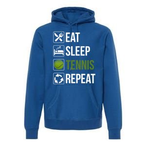 Funny Eat Sleep Tennis Repeat Gift Premium Hoodie