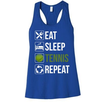 Funny Eat Sleep Tennis Repeat Gift Women's Racerback Tank