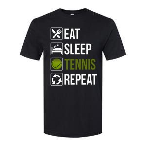 Funny Eat Sleep Tennis Repeat Gift Softstyle CVC T-Shirt