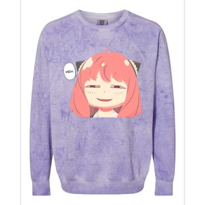 Funny Emotion Smile Heh. A Cute Girl For Family Holidays Colorblast Crewneck Sweatshirt