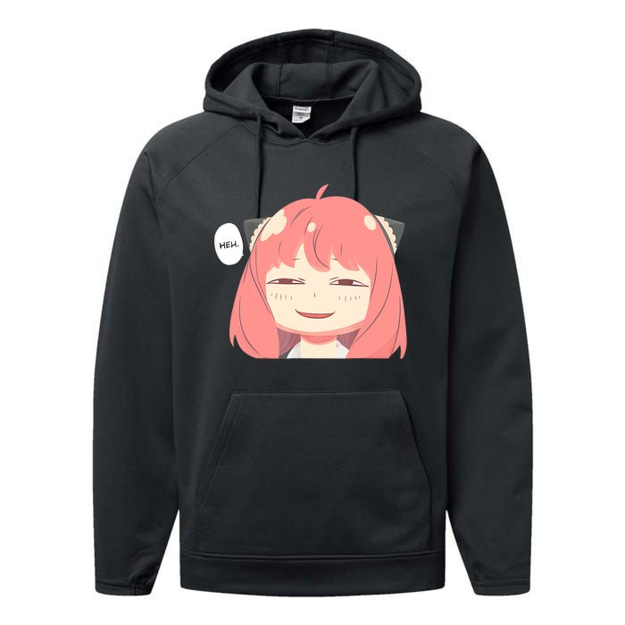 Funny Emotion Smile Heh. A Cute Girl For Family Holidays Performance Fleece Hoodie