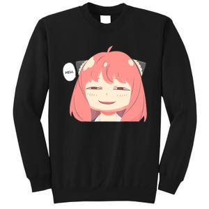 Funny Emotion Smile Heh. A Cute Girl For Family Holidays Sweatshirt