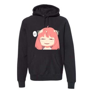 Funny Emotion Smile Heh. A Cute Girl For Family Holidays Premium Hoodie