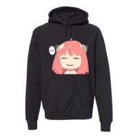 Funny Emotion Smile Heh. A Cute Girl For Family Holidays Premium Hoodie