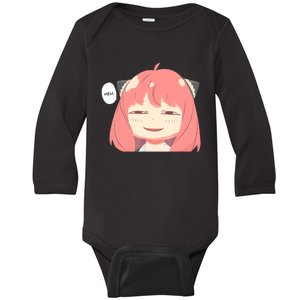 Funny Emotion Smile Heh. A Cute Girl For Family Holidays Baby Long Sleeve Bodysuit