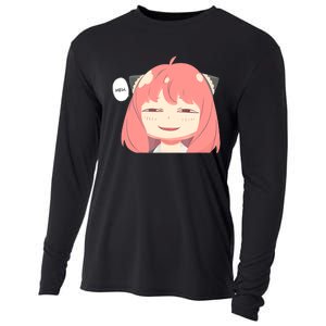 Funny Emotion Smile Heh. A Cute Girl For Family Holidays Cooling Performance Long Sleeve Crew