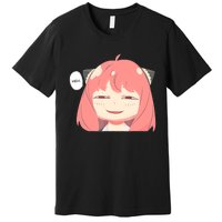 Funny Emotion Smile Heh. A Cute Girl For Family Holidays Premium T-Shirt