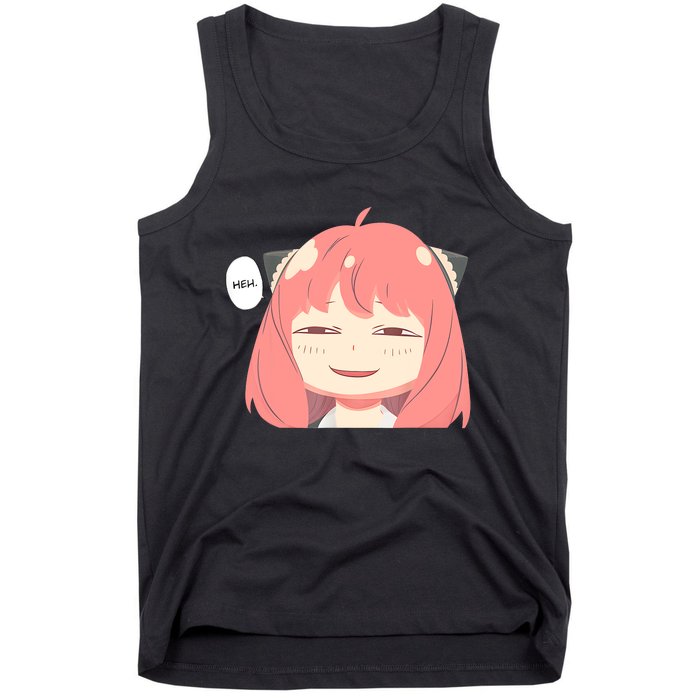 Funny Emotion Smile Heh. A Cute Girl For Family Holidays Tank Top