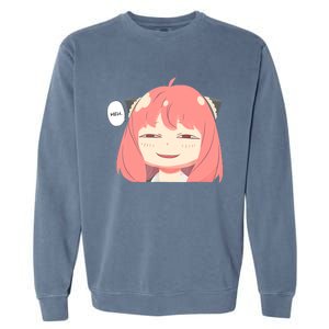 Funny Emotion Smile Heh. A Cute Girl For Family Holidays Garment-Dyed Sweatshirt