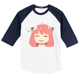 Funny Emotion Smile Heh. A Cute Girl For Family Holidays Baseball Sleeve Shirt