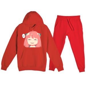 Funny Emotion Smile Heh. A Cute Girl For Family Holidays Premium Hooded Sweatsuit Set