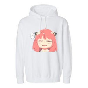 Funny Emotion Smile Heh. A Cute Girl For Family Holidays Garment-Dyed Fleece Hoodie