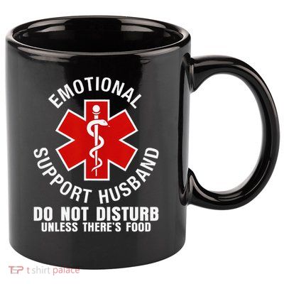 Funny Emotional Support Husband Do Not Pet Dad Humor Love 11oz C Handle Ceramic Mug